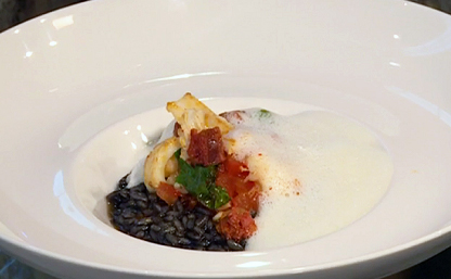 squid ink risotto darroze